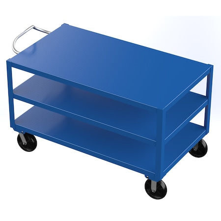 Vestil Heavy Duty Ergo Handle Cart, Steel, 4000 lb Load Capacity, 3 Shelves, 60" L, 34" W DH-PH4-3460-3